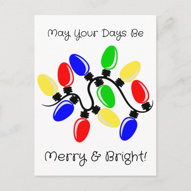 Merry and Bright  Holiday Postcard (Front)