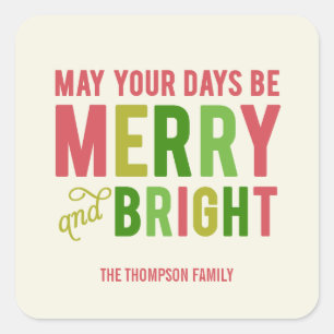 Merry and Bright Holiday Stickers/Envelope Seal