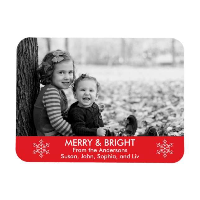 Merry and Bright Holiday Wishes Magnet (Horizontal)