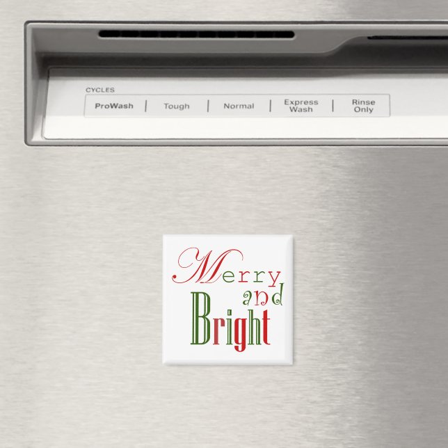 Merry and Bright in Red and Green Magnet (In Situ (Dishwasher))