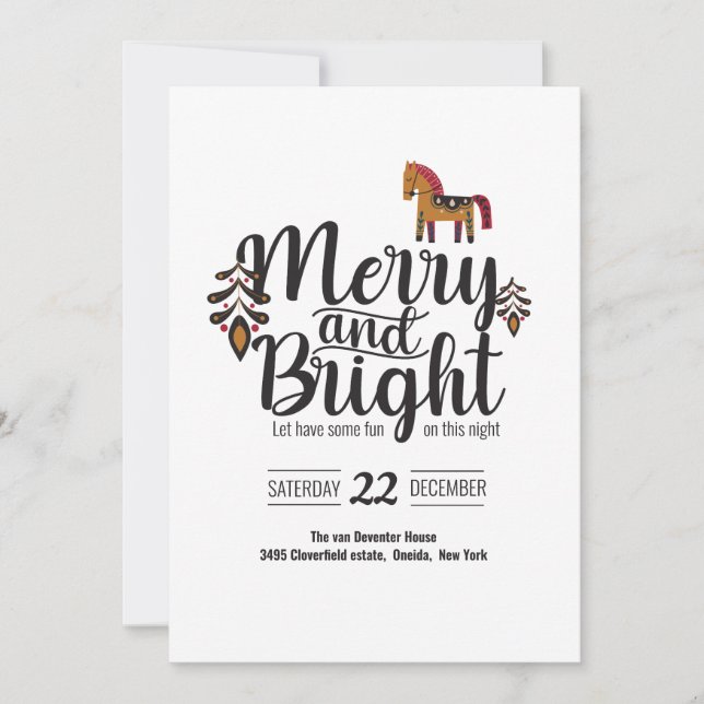 Merry and bright  invitation (Front)