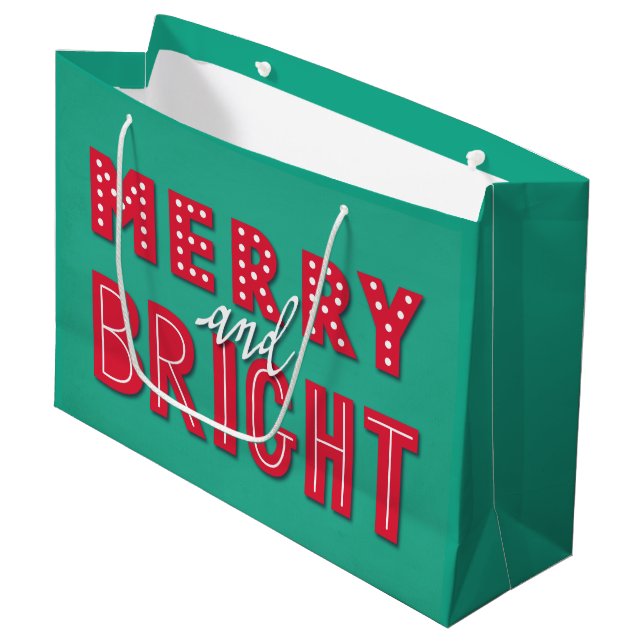 Merry and Bright Large Gift Bag (Front Angled)