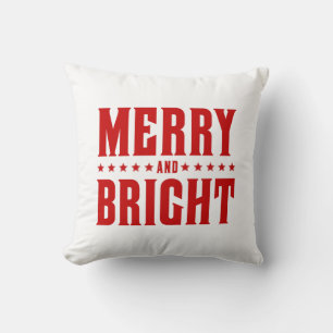 Merry and Bright Letterpress Style No. 507 Cushion