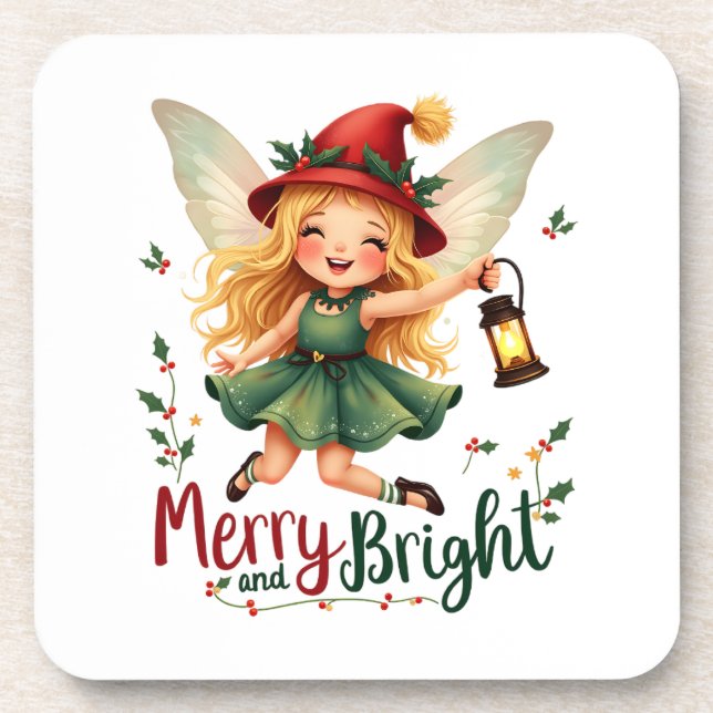 Merry and Bright, Merry Christmas Coaster (Front)