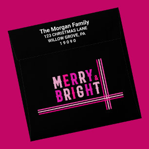 Merry And Bright Merry Christmas Party Envelope