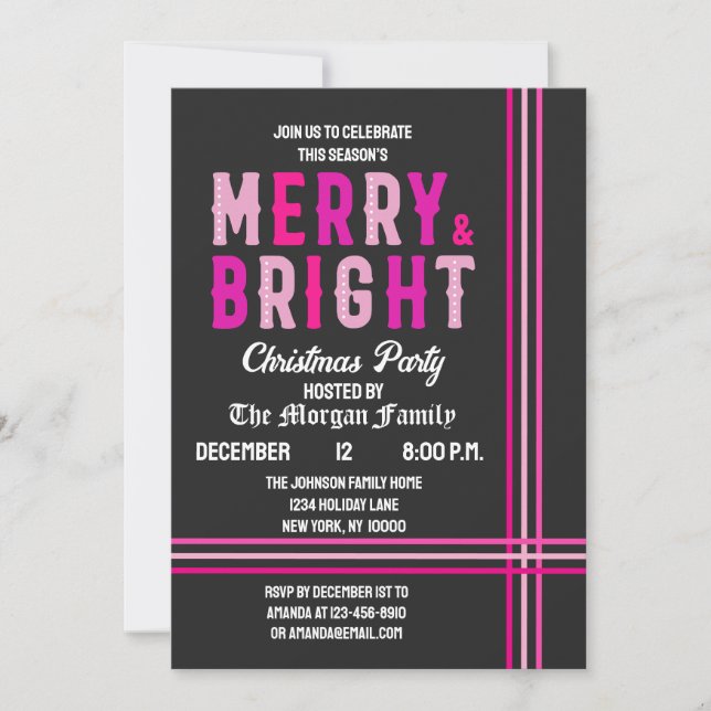 Merry And Bright Merry Christmas Party Invitation (Front)