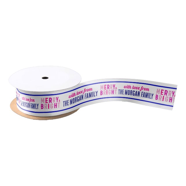 Merry And Bright Merry Christmas Party Ribbon Satin Ribbon (Spool)
