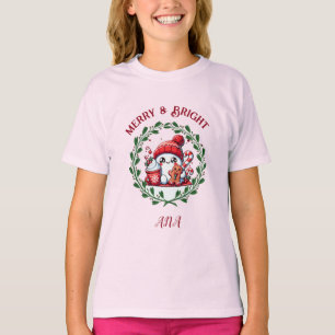 Merry and bright Modern Christmas T-Shirt