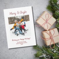 Merry and Bright Modern Family Photo Christmas