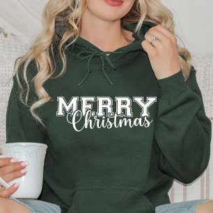 Merry and Bright Modern Red Merry Christmas gift Hoodie