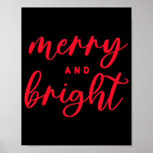 Merry And Bright Modern Red Womens Christmas _1 Poster