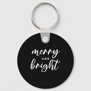 Merry And Bright Modern Red Womens Christmas  Key Ring