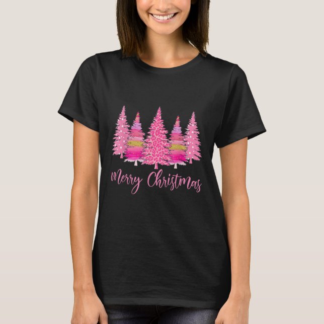 Merry And Bright Nk Christmas Tree Merry Xmas Girl T-Shirt (Front)