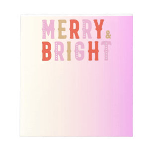 merry and bright notepad