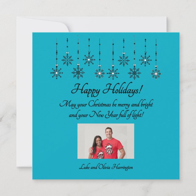 Merry and Bright Personalise Flat Holiday Card (Front)