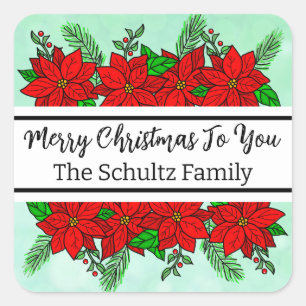 Merry and Bright Personalised Christmas    Square Sticker
