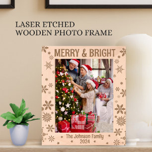 Merry and Bright Personalised Holidays Gifts Photo Etched Frames