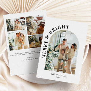 Merry and Bright Personalised Photo Christmas Card