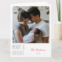 Merry and Bright personalised photo Christmas