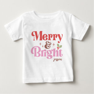 Merry and Bright Personalized Baby T-Shirt