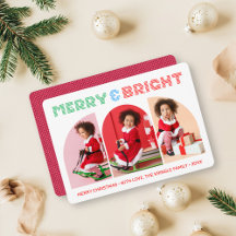 Merry And Bright Photo Christmas Greeting Card