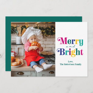 Merry and Bright  Photo Christmas Holiday Card