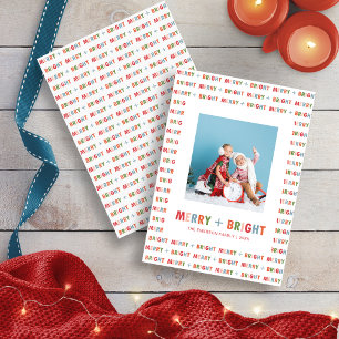 Merry and Bright Photo Christmas Holiday Card
