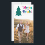 Merry and Bright Photo Christmas Holiday Card<br><div class="desc">Wish your friends and family a merry and bright holiday season with this colourful photo card. Customise it with your photo.</div>