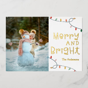 Merry and Bright Photo Foil Holiday Card