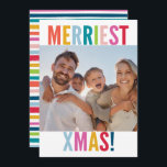MERRY and BRIGHT PHOTO modern family colourful Holiday Card<br><div class="desc">by kat massard >>> kat@simplysweetPAPERIE.com <<< Send and extra special message with style and pizzazz this year... Personalised with your details & photos my modern holiday products are sure to stand out from the flurry of greetings your friends and family will receive this season and will make a special memento...</div>