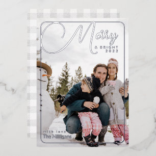 Merry and Bright Photo with Buffalo Plaid Foil Hol