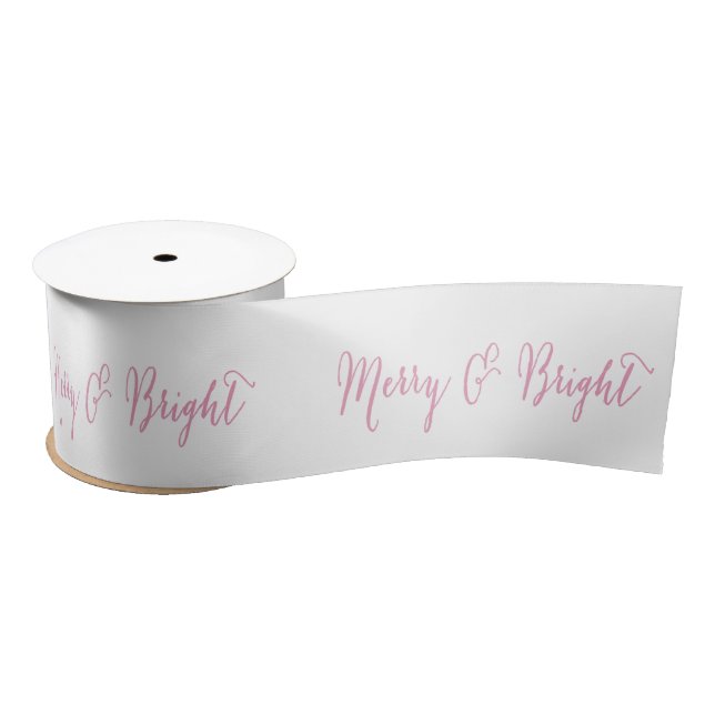 Merry and Bright Pink | Holiday Ribbon Satin Ribbon (Spool)