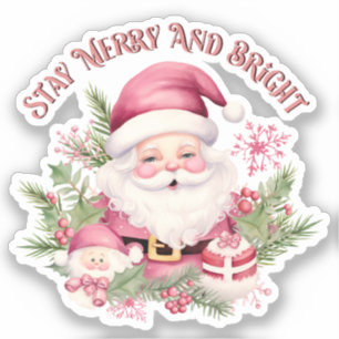 Merry and Bright - Pink Santa