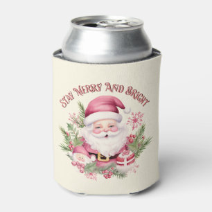 Merry and Bright - Pink Santa Can Cooler