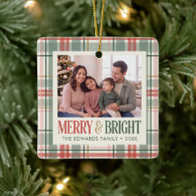 Merry and Bright Plaid Christmas Photo