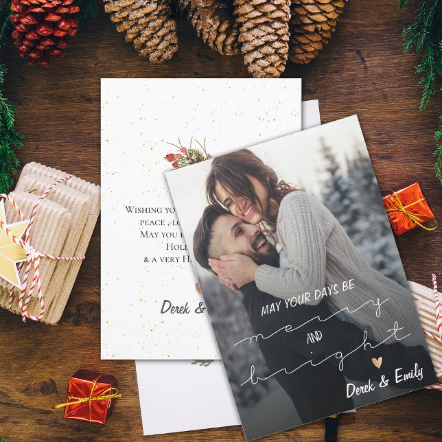 Merry And Bright Pretty Script Photo Happy Holiday (Merry And Bright Pretty Script Photo Happy Holiday)
