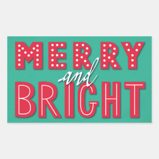 Merry and Bright Rectangular Sticker