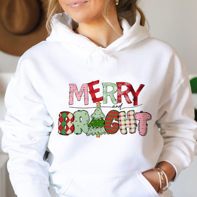 Merry and Bright Red Christmas  Hoodie (https://www.zazzle.com/merry_and_bright_family_holiday_merry_christmas_sweatshirt-256140573472012431)