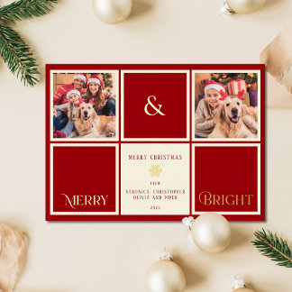 Merry And Bright Red Gold Foil 2 Photo 