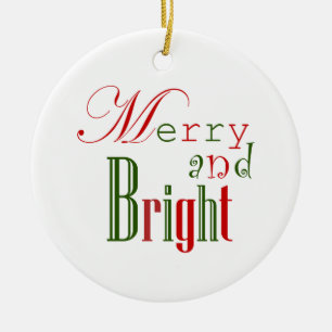 Merry and Bright, Red 'n Green Ceramic Tree Decoration