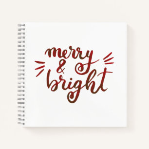 Merry and bright - red notebook