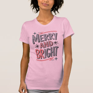 Merry and Bright Retro Christmas Design, T-Shirt