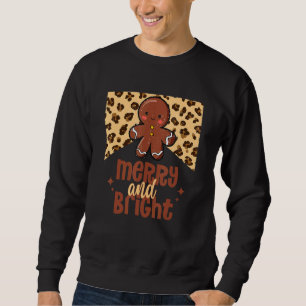 Merry and Bright Retro Christmas Gingerbread Weste Sweatshirt