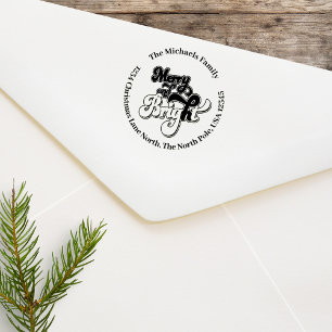 Merry and Bright Return Address Custom Self-inking Stamp