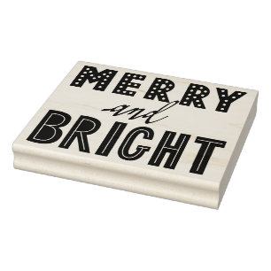 Merry and Bright Rubber Stamp