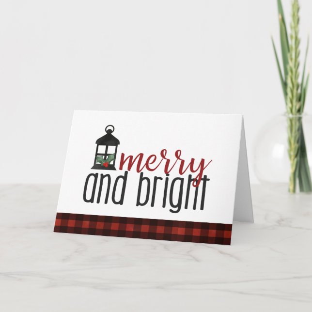 Merry and Bright Rustic Country Christmas Card  (Front)