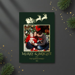 Merry and Bright Santa Sleigh Family Photo