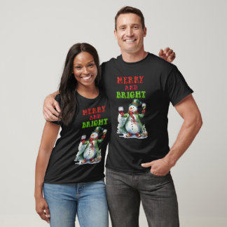 Merry and Bright Snowman T-Shirt