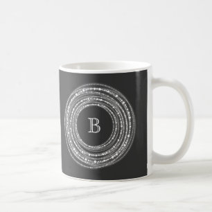 Merry And Bright Sparkles Circles Monogram Holiday Coffee Mug