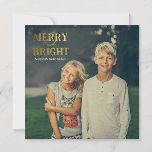 Merry and Bright square Christmas card
